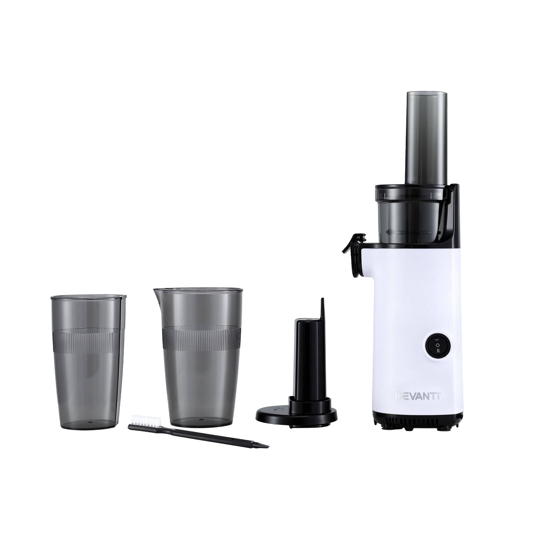 Devanti Slow Juicer Cold Press Fruit Juice Extractor 130W White - SportZone.co.nz