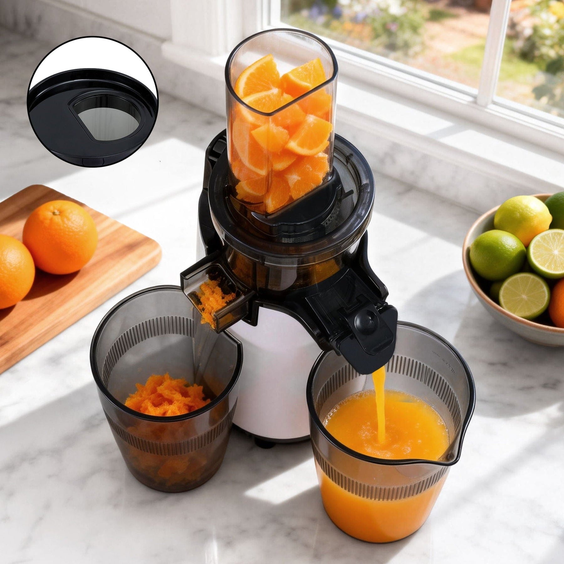 Devanti Slow Juicer Cold Press Fruit Juice Extractor 130W White - SportZone.co.nz