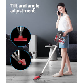 Devanti Stick Vacuum Cleaner Bagless Corded 500W Red - SportZone.co.nz