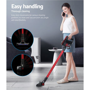 Devanti Stick Vacuum Cleaner Brushless Cordless 250W Red - SportZone.co.nz