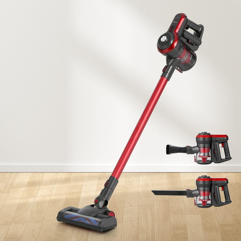 Devanti Stick Vacuum Cleaner Brushless Cordless 250W Red - SportZone.co.nz