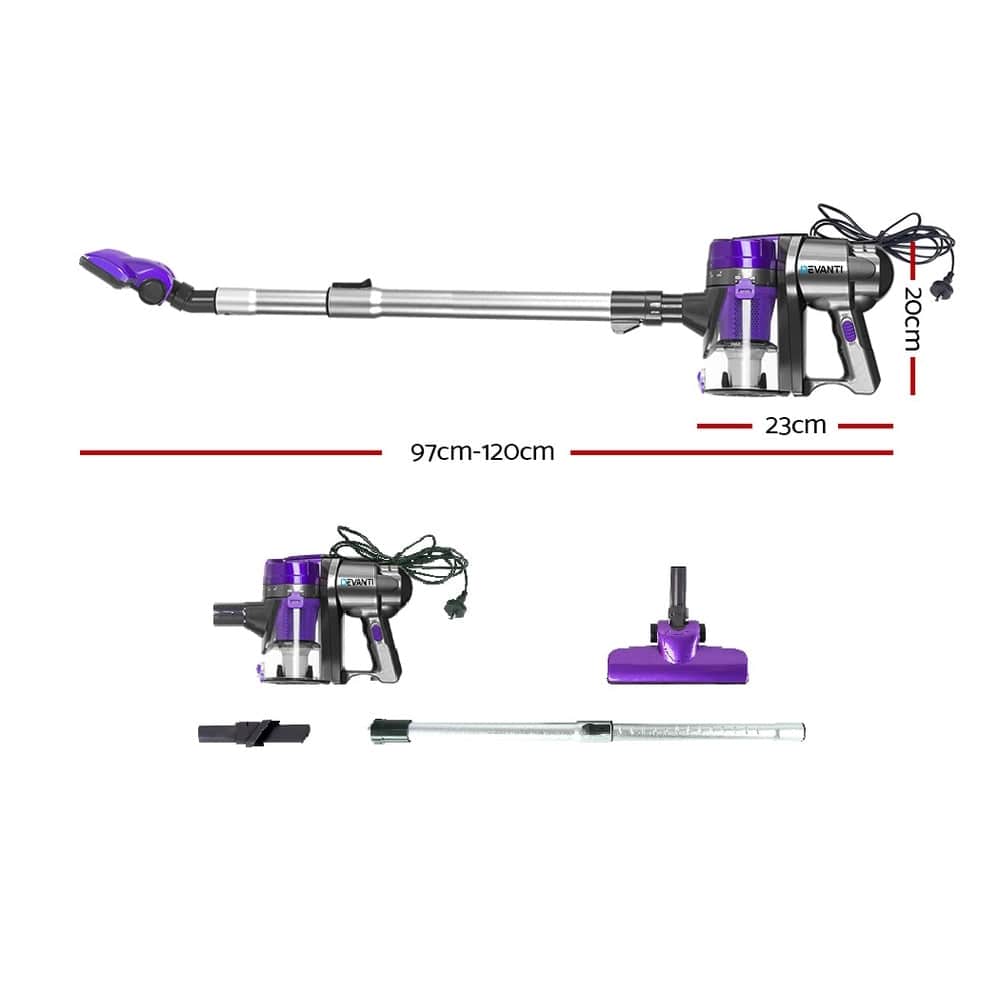 Devanti Stick Vacuum Cleaner Handheld Corded 450W Purple - SportZone.co.nz