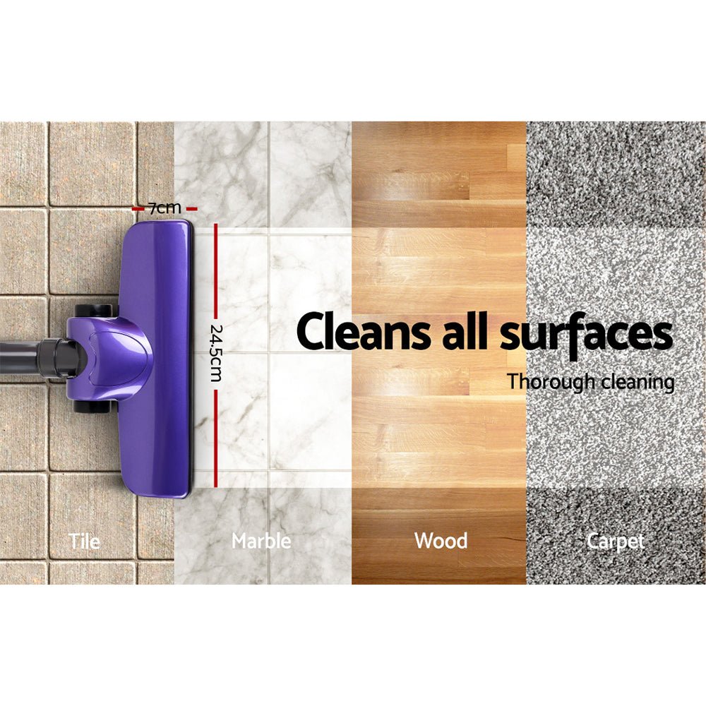 Devanti Stick Vacuum Cleaner Handheld Corded 450W Purple - SportZone.co.nz
