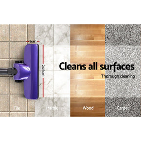 Devanti Stick Vacuum Cleaner Handheld Corded 450W Purple - SportZone.co.nz