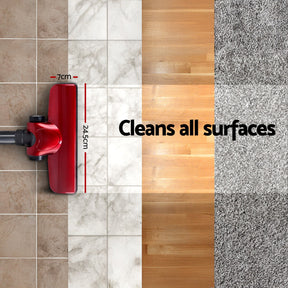 Devanti Stick Vacuum Cleaner Handheld Corded 450W Red - SportZone.co.nz
