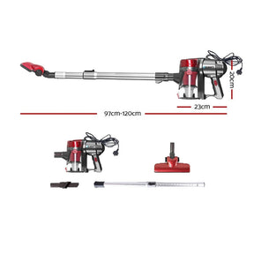 Devanti Stick Vacuum Cleaner Handheld Corded 450W Red - SportZone.co.nz