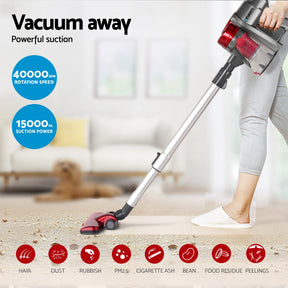 Devanti Stick Vacuum Cleaner Handheld Corded 450W Red - SportZone.co.nz