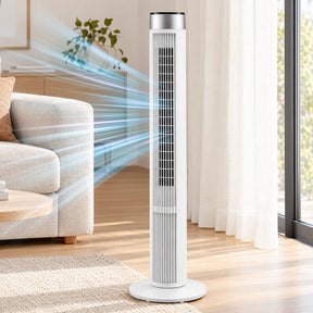 Devanti Tower Fan with Remote Control, 3 Speed 3 Mode 7.5h Timer, White - SportZone.co.nz