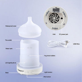 Devanti Ultrasonic Aroma Diffuser Aromatherapy 100ml LED Lights Iron Humidifier Forest - SportZone.co.nz