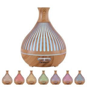 Devanti Ultrasonic Aroma Diffuser Aromatherapy 400ml LED Lights Iron Humidifier Forest Light wood grain - SportZone.co.nz