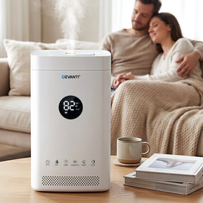 Devanti Ultrasonic Humidifier Air Purifier Top Fill Auto Humidity 3.5L White - SportZone.co.nz