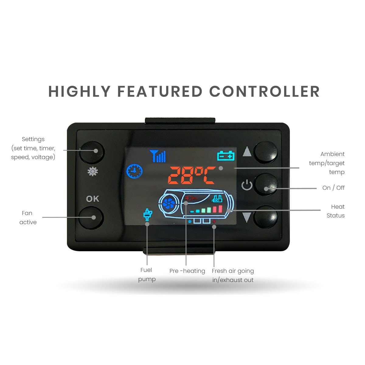 Diesel Heater 12V Caravan Camper Trailer Van Air Motorhome 5kW Volt Parking RV - SportZone.co.nz
