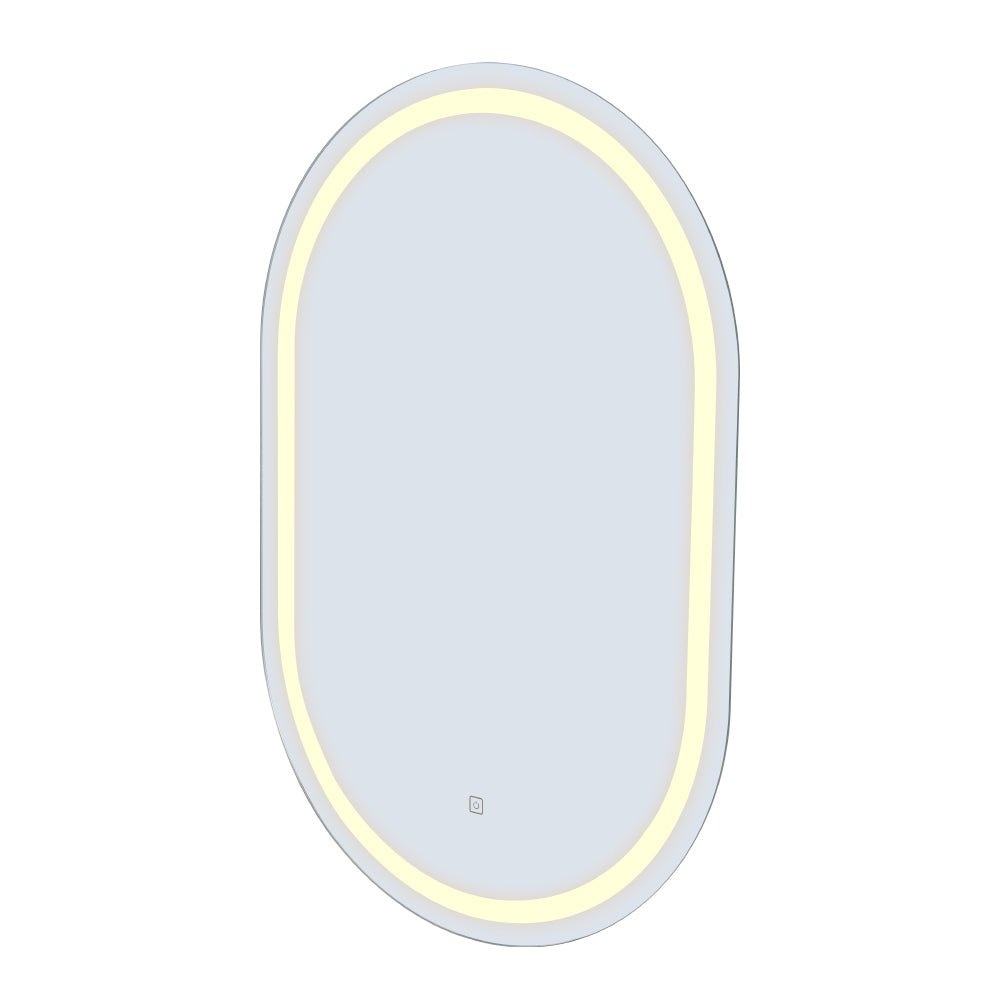 Embellir 2 LED Wall Mirror With Light 50X75CM Bathroom Decor Oval Mirrors Vanity - SportZone.co.nz