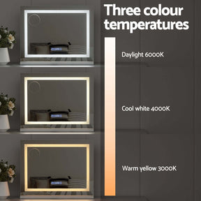 Embellir Bluetooth Makeup Mirror 58x46cm Hollywood Vanity with LED Light Crystal - SportZone.co.nz