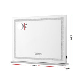 Embellir Bluetooth Makeup Mirror 58x46cm Hollywood Vanity with LED Light Crystal - SportZone.co.nz