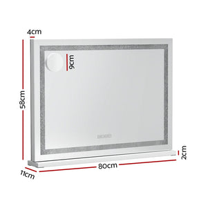 Embellir Bluetooth Makeup Mirror 80x58cm Hollywood Vanity with LED Light Crystal - SportZone.co.nz