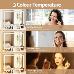 Embellir Bluetooth Makeup Mirror 80x58cm Hollywood Vanity with LED Light Crystal - SportZone.co.nz