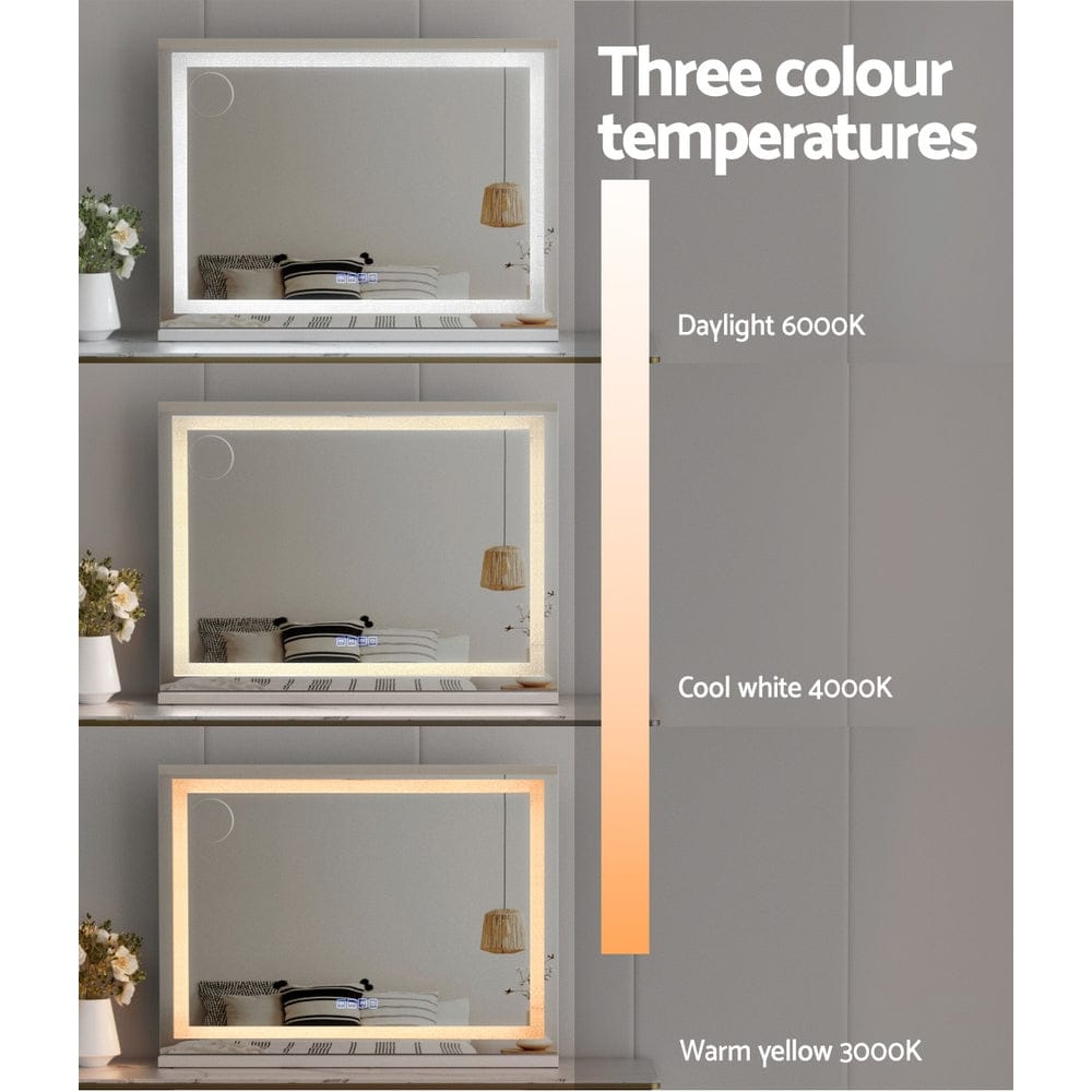 Embellir Bluetooth Makeup Mirror 80x58cm Hollywood Vanity with LED Light Crystal - SportZone.co.nz