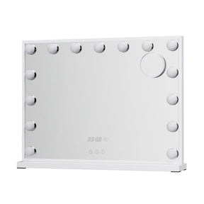 Embellir Makeup Mirror 58x45cm Hollywood Vanity with LED Light Tabletop White - SportZone.co.nz