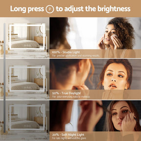 Embellir Makeup Mirror 58x46cm 360～ Rotatable Vanity Mirror with Lights Bright Light Strip Adjustable - SportZone.co.nz