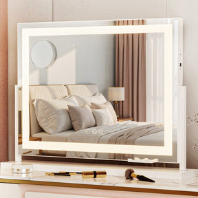 Embellir Makeup Mirror 58x46cm 360～ Rotatable Vanity Mirror with Lights Bright Light Strip Adjustable - SportZone.co.nz