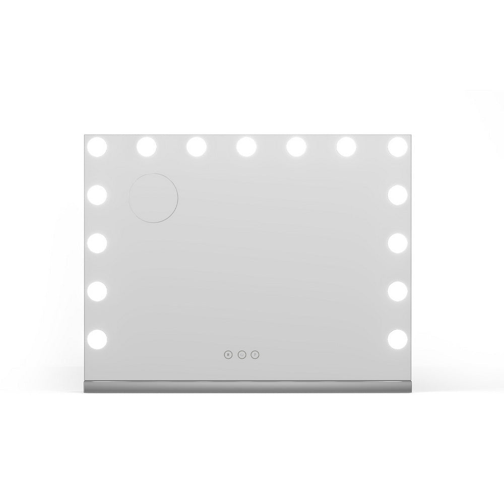 Embellir Makeup Mirror 58x46cm Hollywood Vanity with LED Light Tabletop Wall - SportZone.co.nz