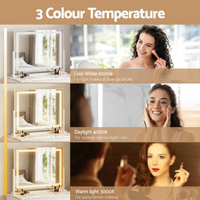 Embellir Makeup Mirror 60x50cm 360～ Rotatable Vanity Mirror with Lights Crystal LED - SportZone.co.nz