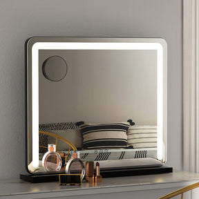 Embellir Makeup Mirror 60x50cm Hollywood Vanity with LED Light Tabletop Black - SportZone.co.nz