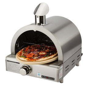 EuroGrille Portable Pizza Oven BBQ Camping LPG Gas Benchtop Stainless Steel - SportZone.co.nz