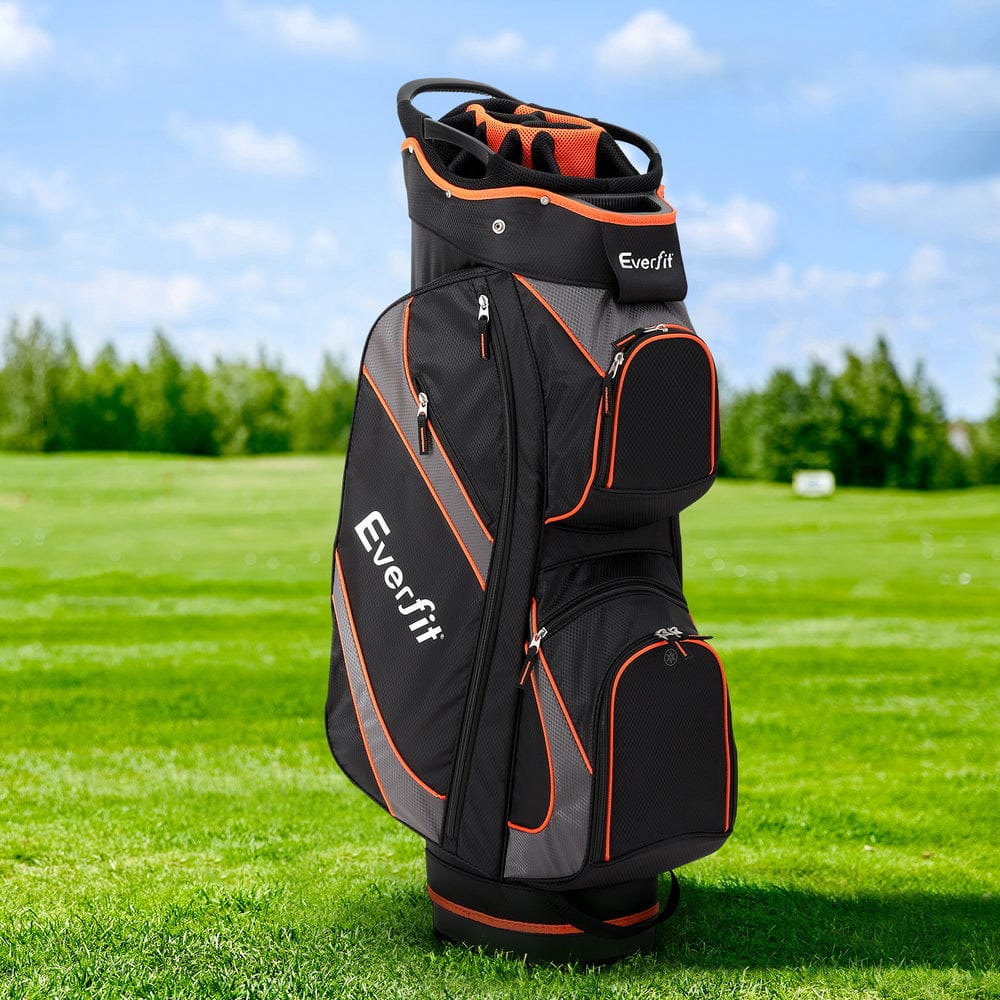 Everfit 14 Ways Dividers Golf Bag Stand Insulated Carry Bag Zippered Rain Cover - SportZone.co.nz