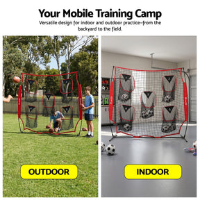 Everfit 1.8m Football Training Net 5 Target Portable Soccer Goal Nets Rebounder - SportZone.co.nz