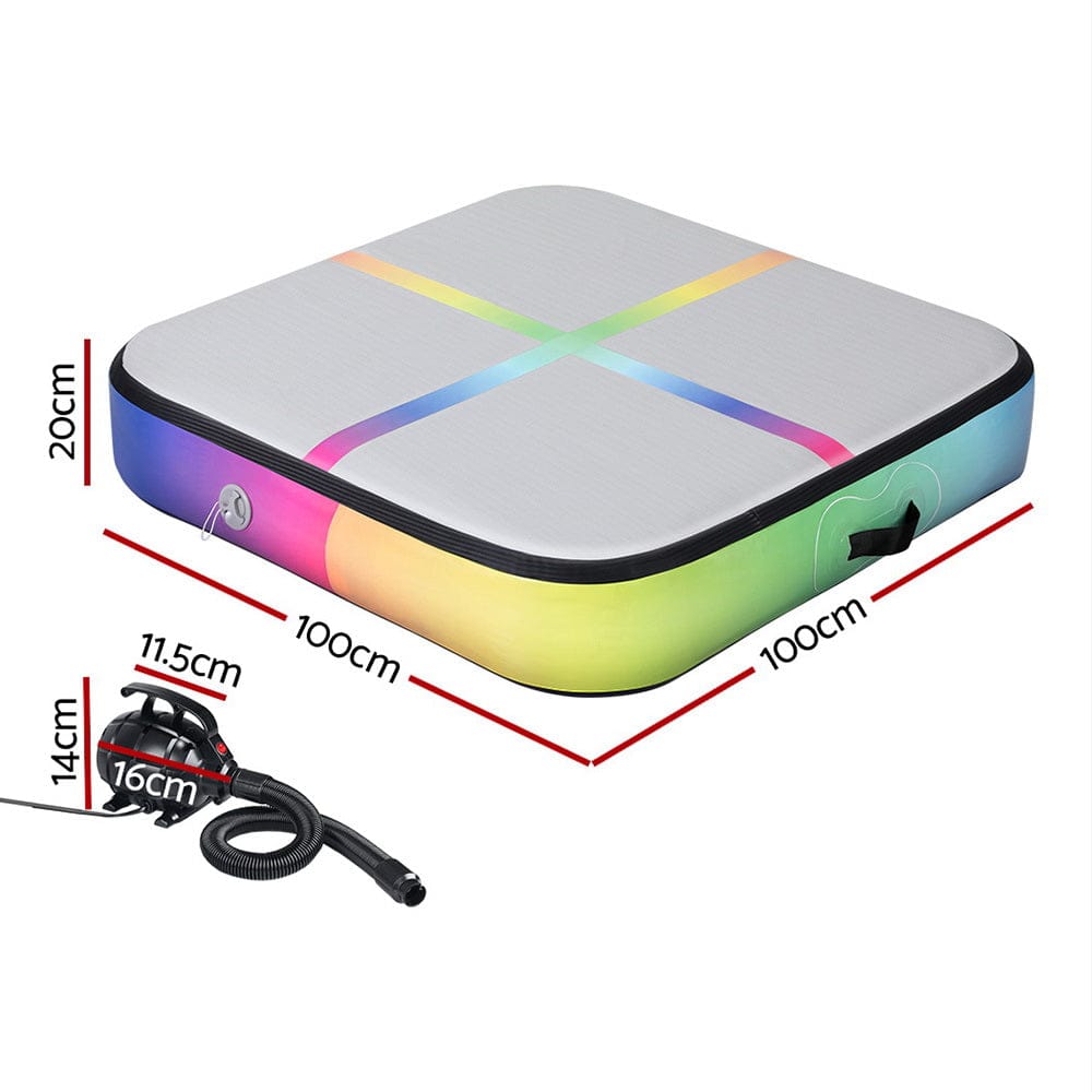 Everfit 1m Air Track Mat Inflatable Gymnastics Tumbling Mat W/ Pump Colourful - SportZone.co.nz