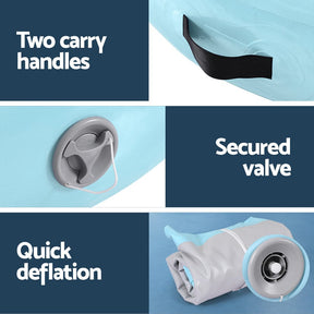 Everfit 1m Air Track Spot Inflatable Gymnastics Tumbling Mat Round Green - SportZone.co.nz