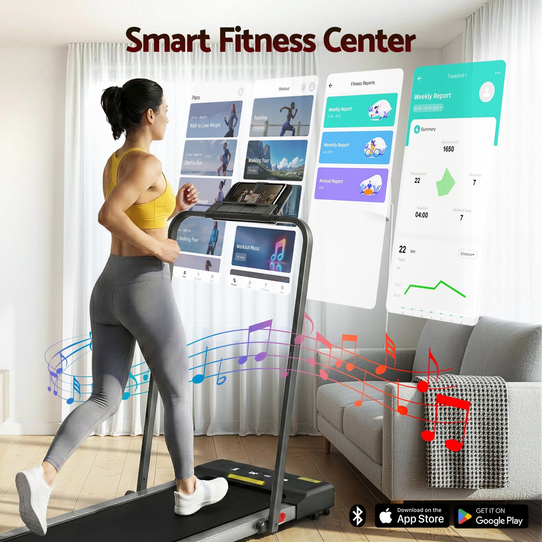 Everfit 2-in-1 Walking Pad Treadmill Under Desk Home Fitness Grey - SportZone.co.nz