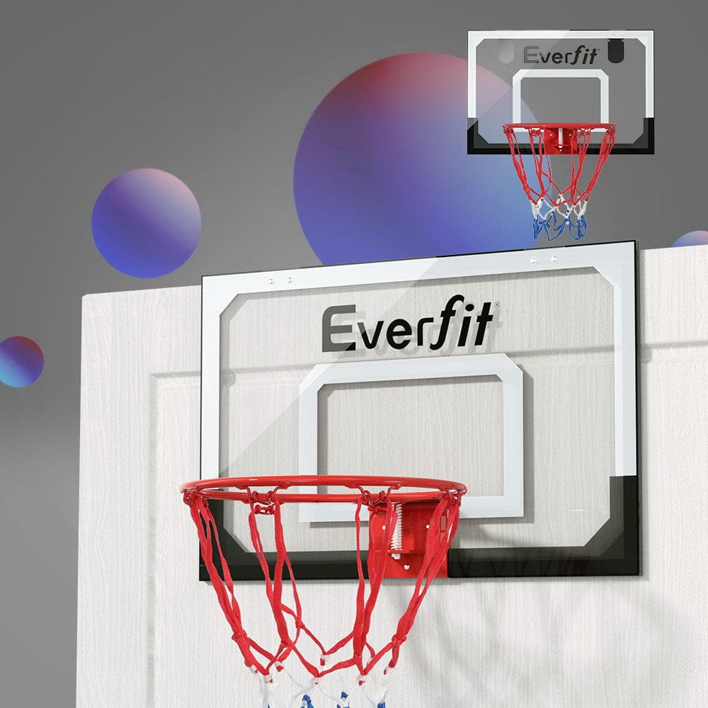 Everfit 23" Mini Basketball Hoop Backboard Door Wall Mounted Sports Kids Black - SportZone.co.nz