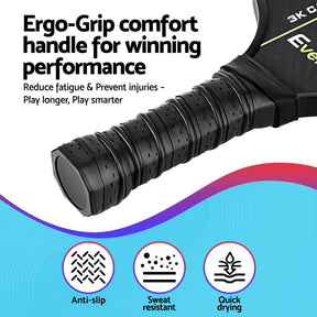 Everfit 2PCS Pickleball Paddles Set Outdoor Pickle Balls Rackets with Cover Bag Training - SportZone.co.nz