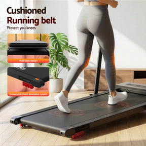 Everfit 3 in 1 Treadmill Electric Walking Pad Under Desk Office Home Gym Incline 380mm Black - SportZone.co.nz