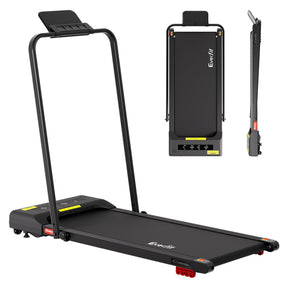 Everfit 3 in 1 Treadmill Electric Walking Pad Under Desk Office Home Gym Incline 380mm Black - SportZone.co.nz