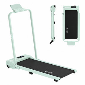 Everfit 3 in 1 Walking Pad Treadmill 12% Incline Foldable Under Desk Treadmills for Home 38cm Green - SportZone.co.nz