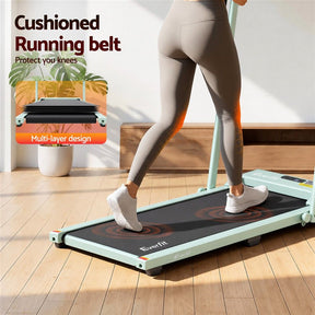 Everfit 3 in 1 Walking Pad Treadmill 12% Incline Foldable Under Desk Treadmills for Home 38cm Green - SportZone.co.nz