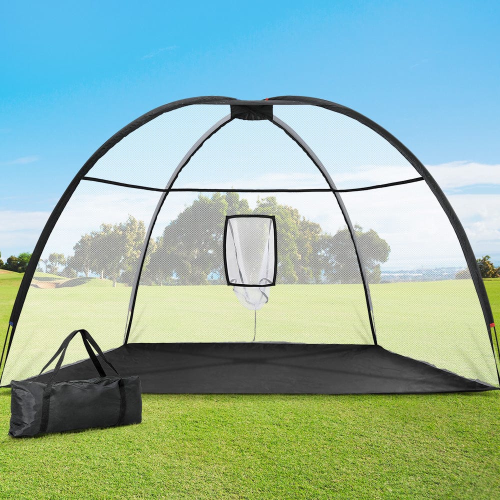 Everfit 3.5m Golf Practice Net Portable Training Aid Driving Target Tent Black - SportZone.co.nz