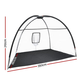 Everfit 3.5m Golf Practice Net Portable Training Aid Driving Target Tent Black - SportZone.co.nz