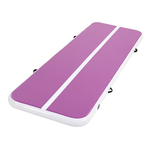 Everfit 3M Air Track Gymnastics Tumbling Exercise Yoga Mat W/ Pump Inflatable Purple - SportZone.co.nz