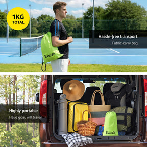 Everfit 3M Badminton Tennis Net Portable Volleyball Kit Yellow - SportZone.co.nz
