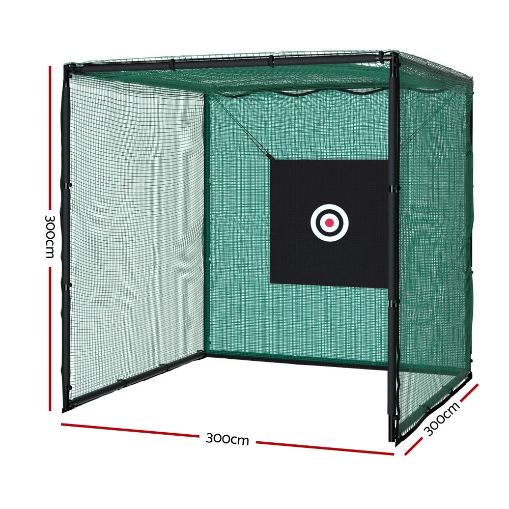 Everfit 3m Golf Practice Net Hitting Cage with Steel Frame Baseball Training - SportZone.co.nz