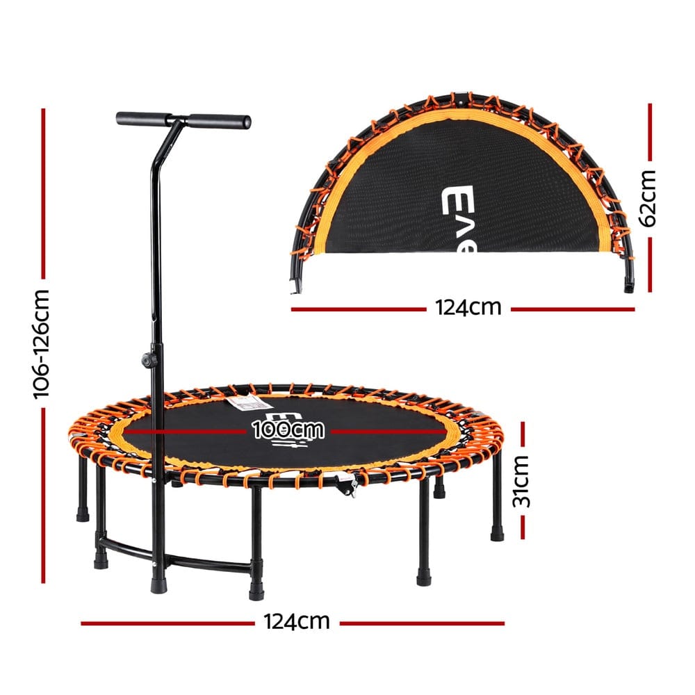 Everfit 48inch Fitness Foldable Trampoline Jumping Rebounder Home Gym Handrail - SportZone.co.nz