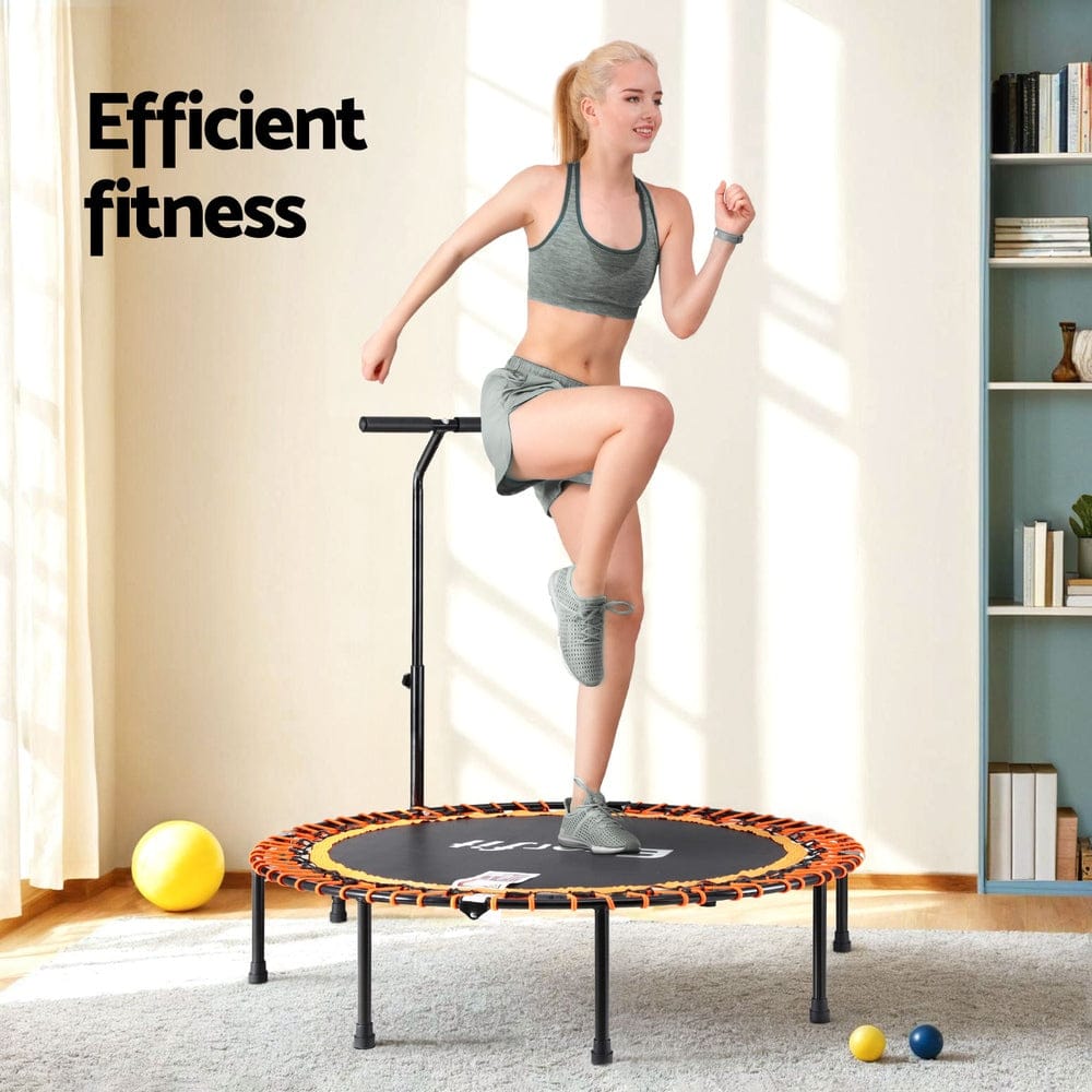 Everfit 48inch Fitness Foldable Trampoline Jumping Rebounder Home Gym Handrail - SportZone.co.nz