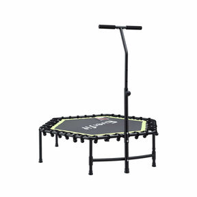 Everfit 48inch Hexagon Fitness Trampoline Rebounder Adjustable Handrail Green - SportZone.co.nz