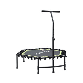Everfit 48inch Hexagon Fitness Trampoline Rebounder Adjustable Handrail Green - SportZone.co.nz