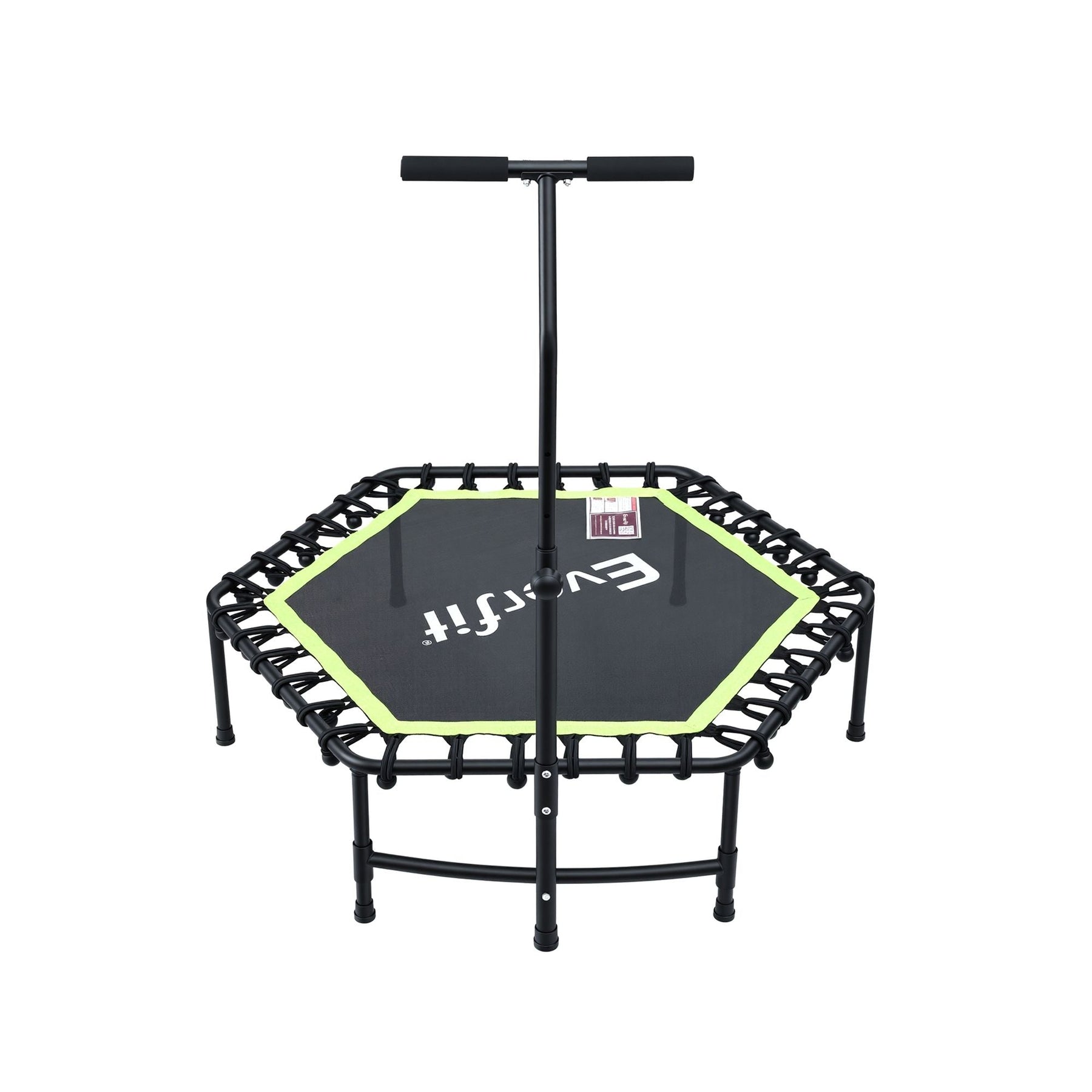 Everfit 48inch Hexagon Fitness Trampoline Rebounder Adjustable Handrail Green - SportZone.co.nz